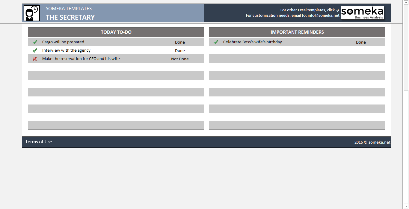 Assistant Checklist Printable Spreadsheet Free Download