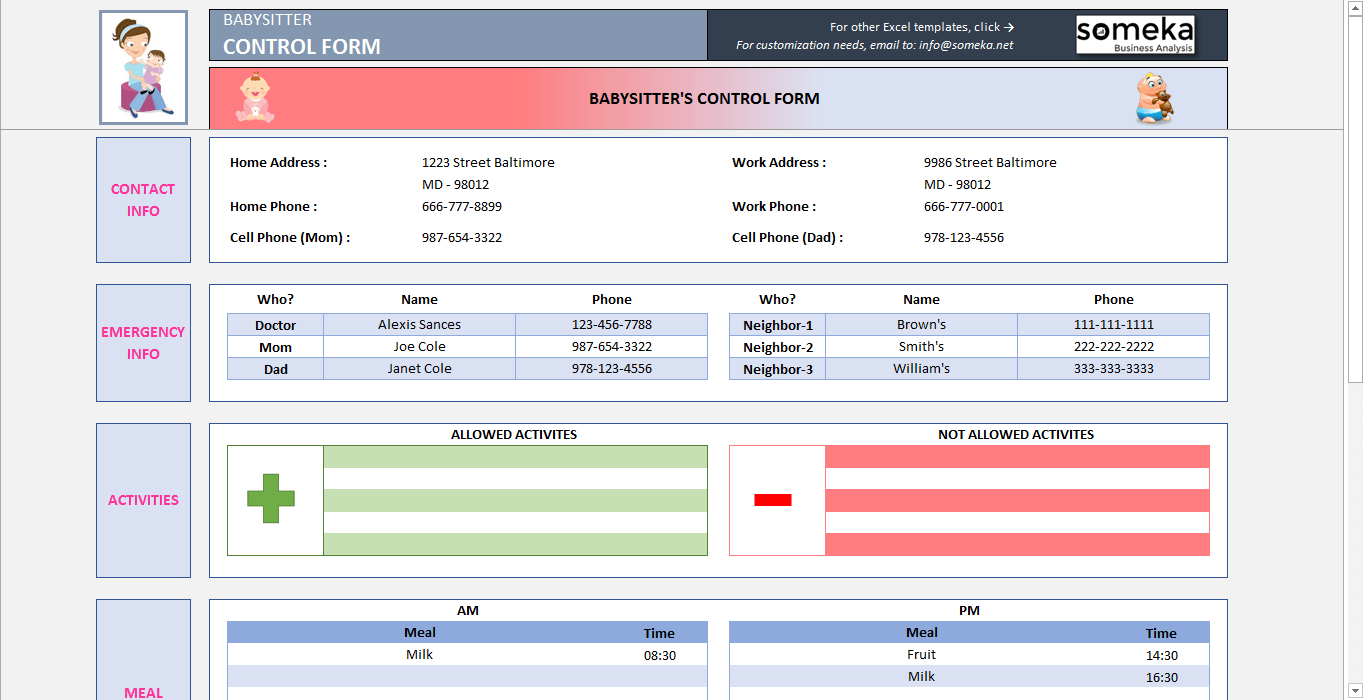 babysitter information sheets tirevi fontanacountryinn com babysitter information sheet