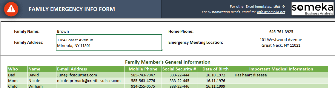 emergency contact form template free emergency contact sheet emergency info template