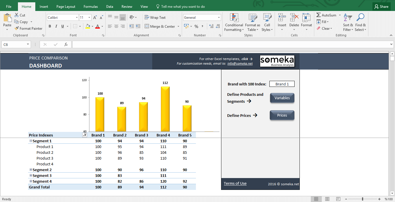 Feature Comparison Chart Template Excel