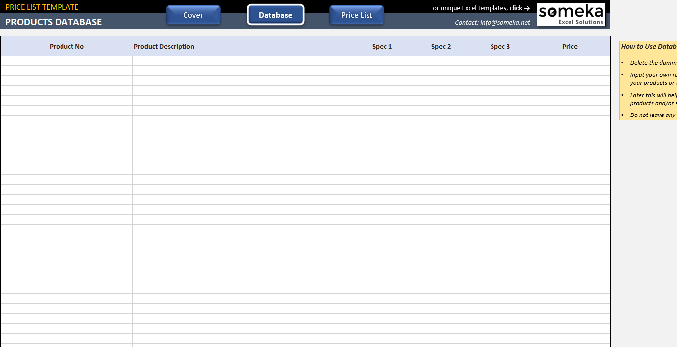 printable price list template for small business product list templates