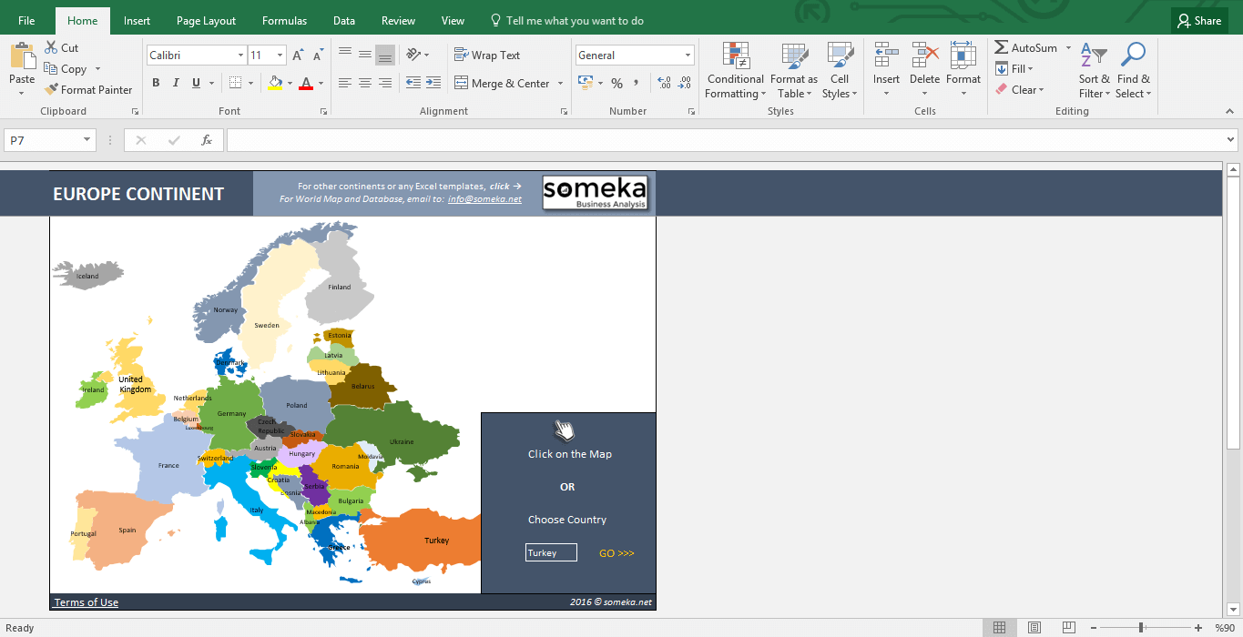 European Countries - Info List in Excel | Free Download