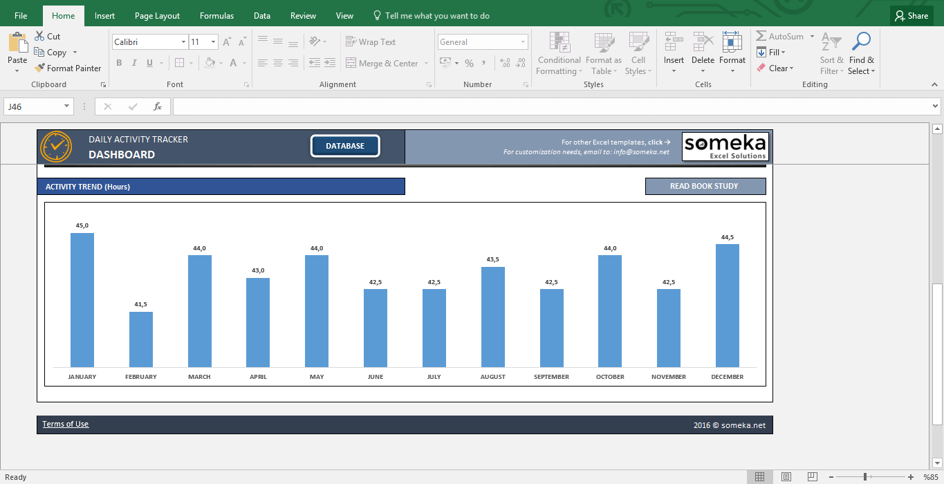 Daily Activity Tracker Excel Template 2