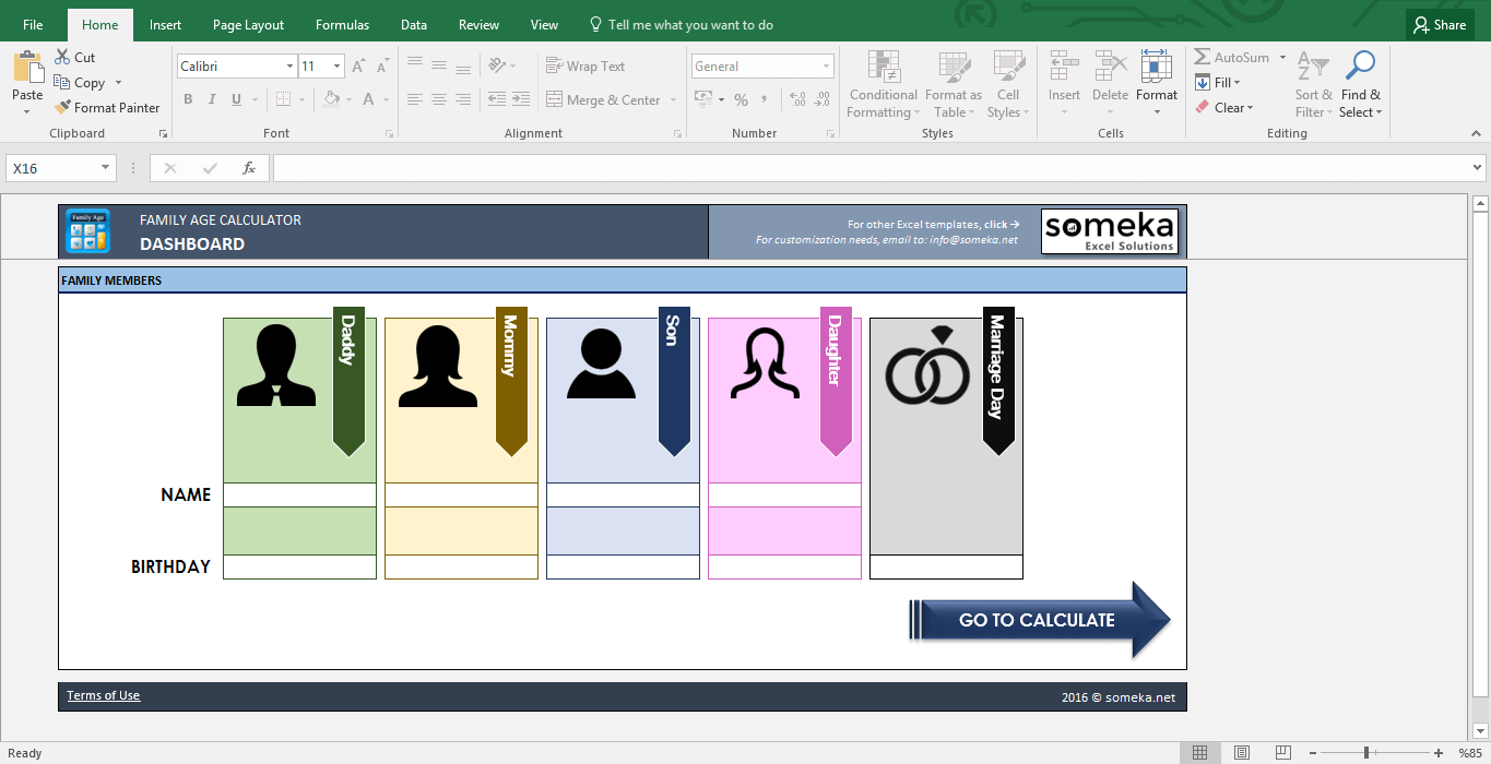 Family Age Calculator Excel Tool To Find How Old Are You