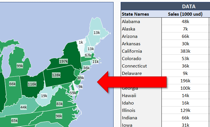 USA Geographic Heat Map Generator - Excel Template - Someka 3