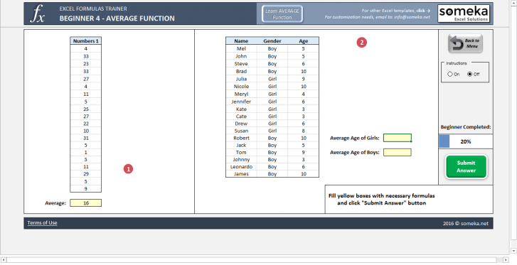 Excel Formulas Training Kit – Full Package - Someka SS12