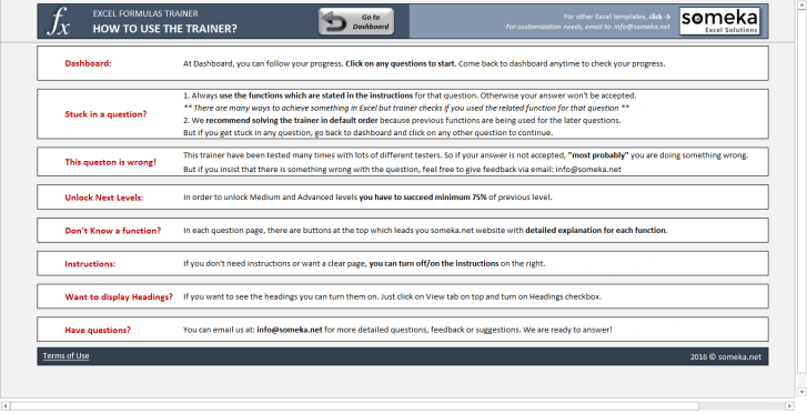 Excel Formulas Training Kit – Full Package - Someka SS
