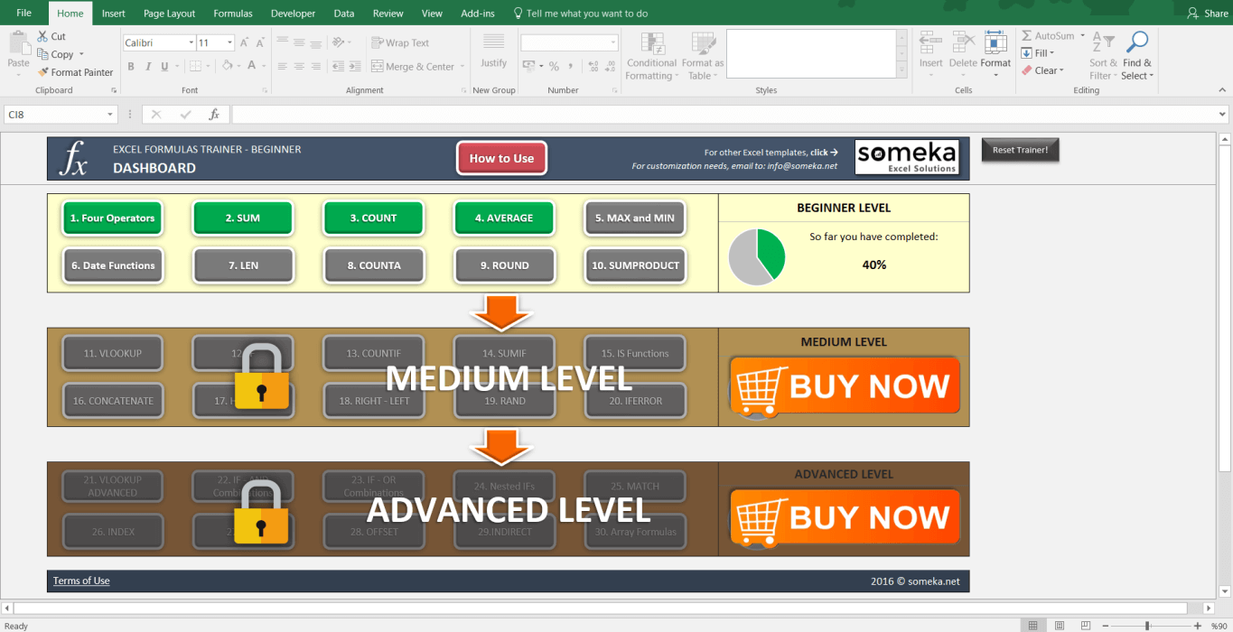 excel formulas trainer beginner practice workbook learn by doing
