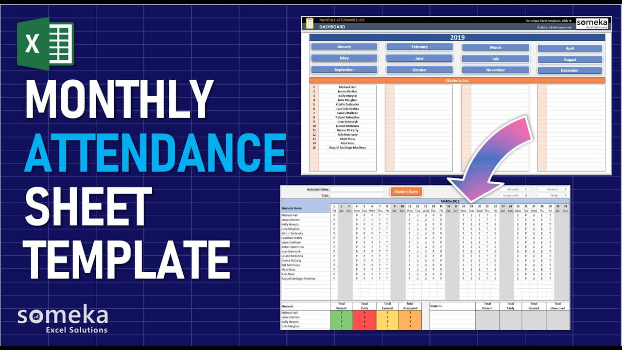 attendance excel template