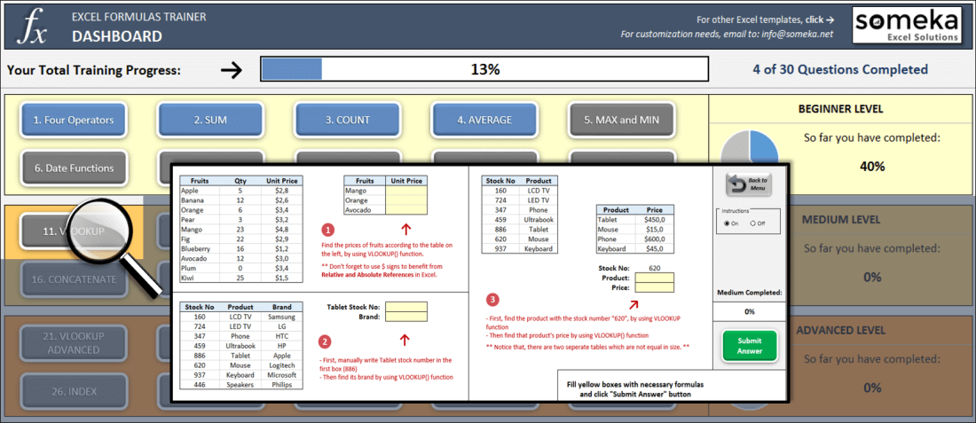 someka excel formulas full trainer inpost