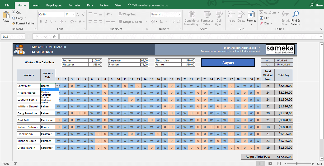 Payroll Chart Sample