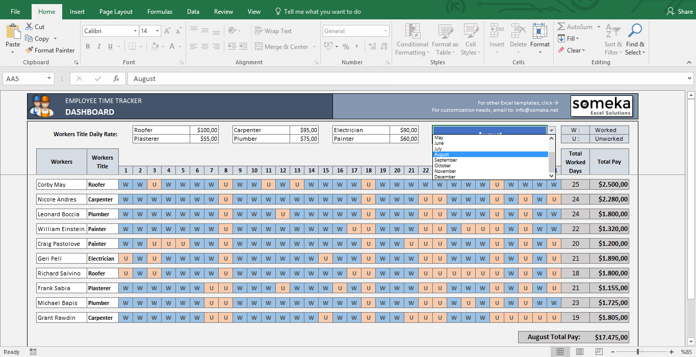 Microsoft Office Excel Payroll Template