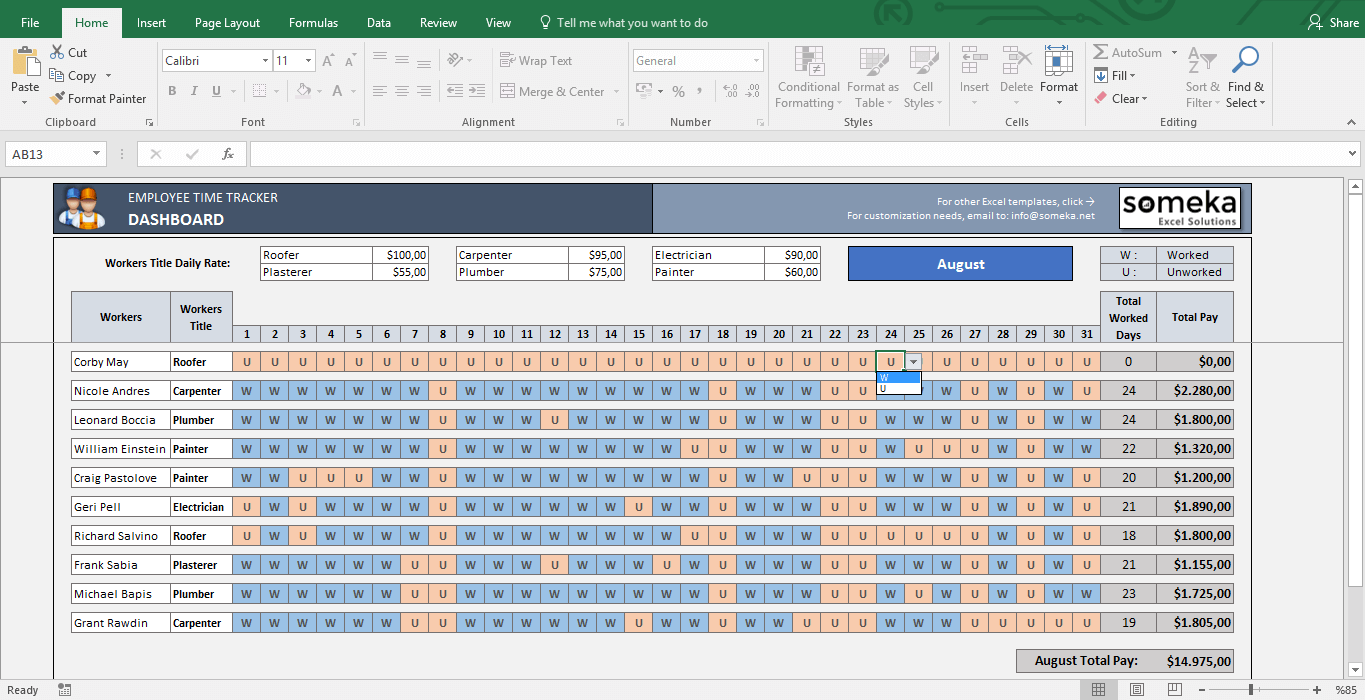 excel template for officetime report excel template for officetime report