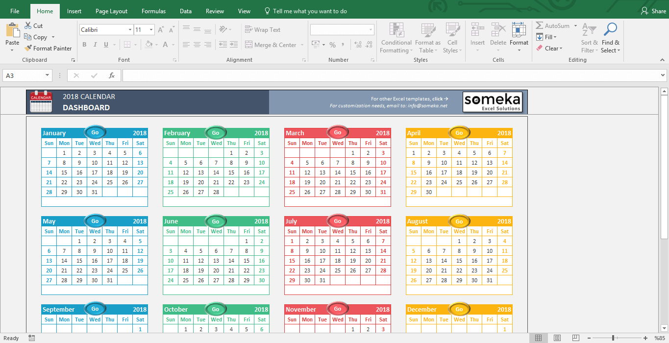 Excel Calendar Template 2019 Free Printable Calendar excel-calendar-template-2019-free-printable-calendar