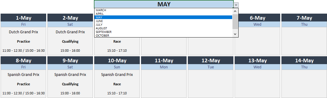 Formula 1 Championship Tracker 2020 | Formula One Schedule ...