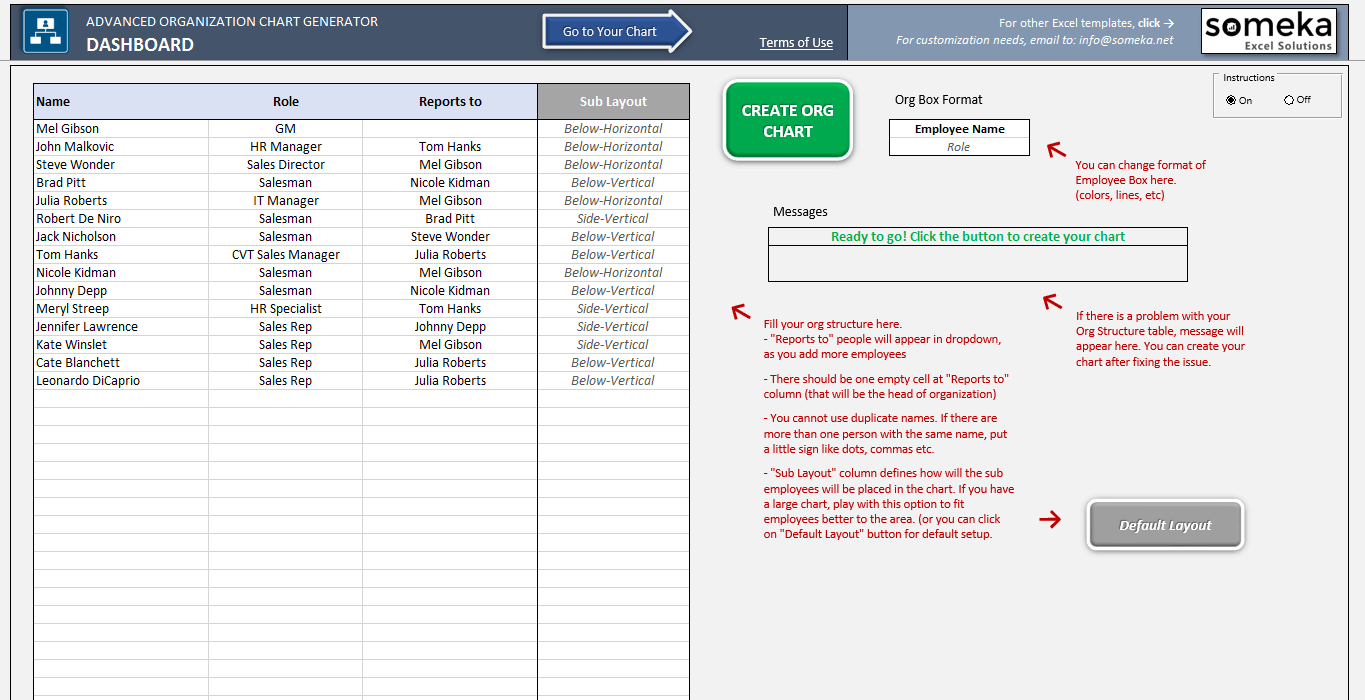 Create Organization Chart From Excel Data