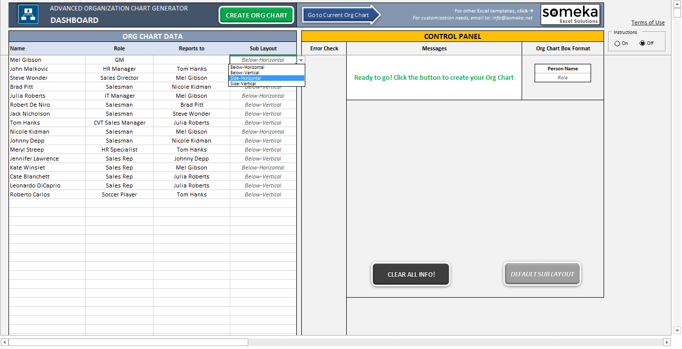automatic org chart generator advanced version excel excel automatic org chart generator