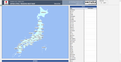 Japan Geographic Heat Map Generator - Someka SS11