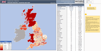 UK Geographic Heat Map Generator Excel Template