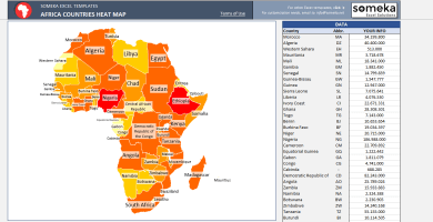 Afrika Yoğunluk Haritası Excel Şablonu