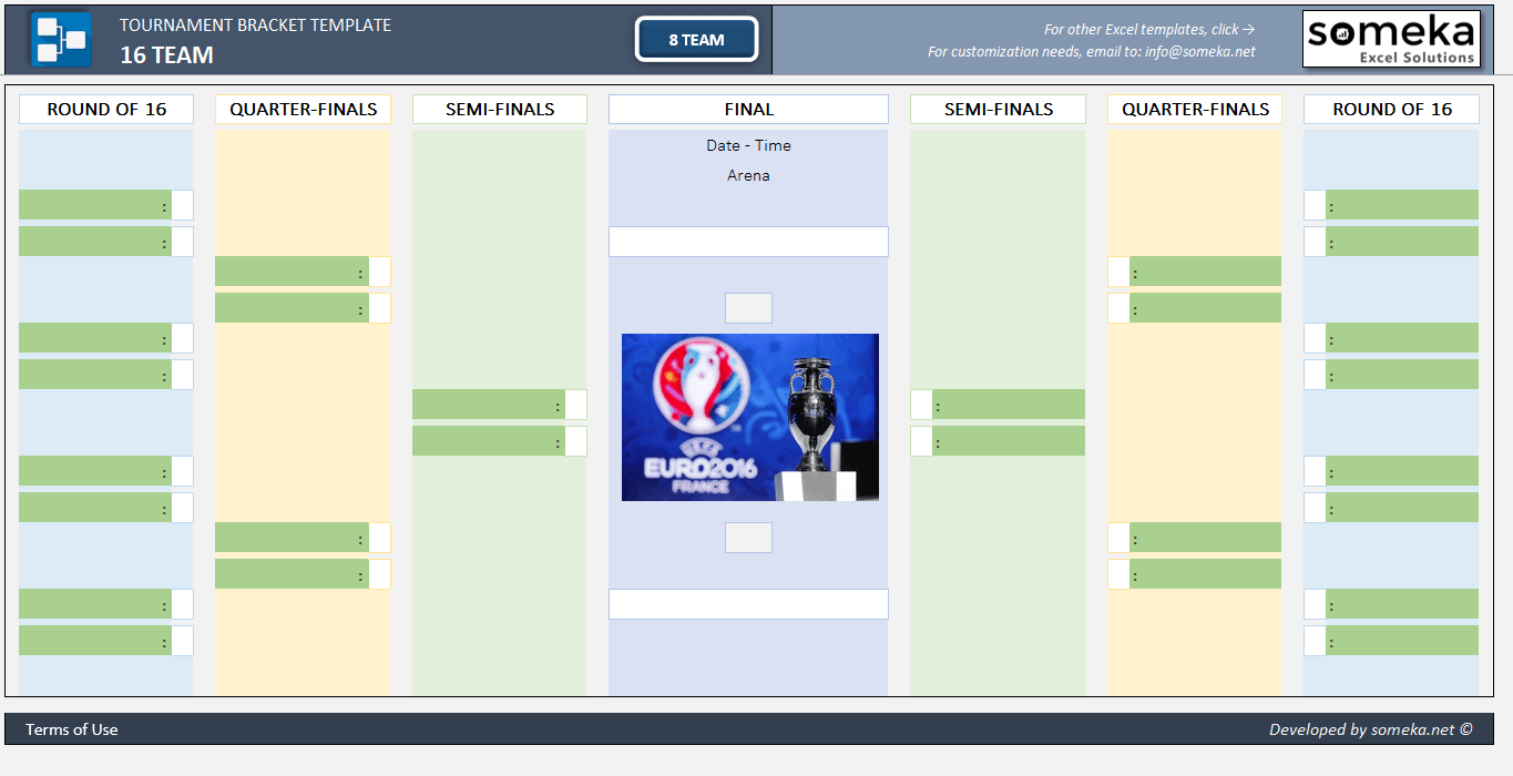 Tournament Bracket Excel Template Someka Excel Solutions SS2 