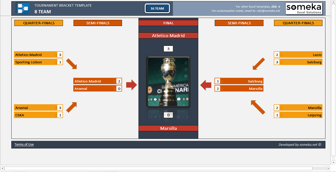 Tournament Bracket Template Someka SS11 