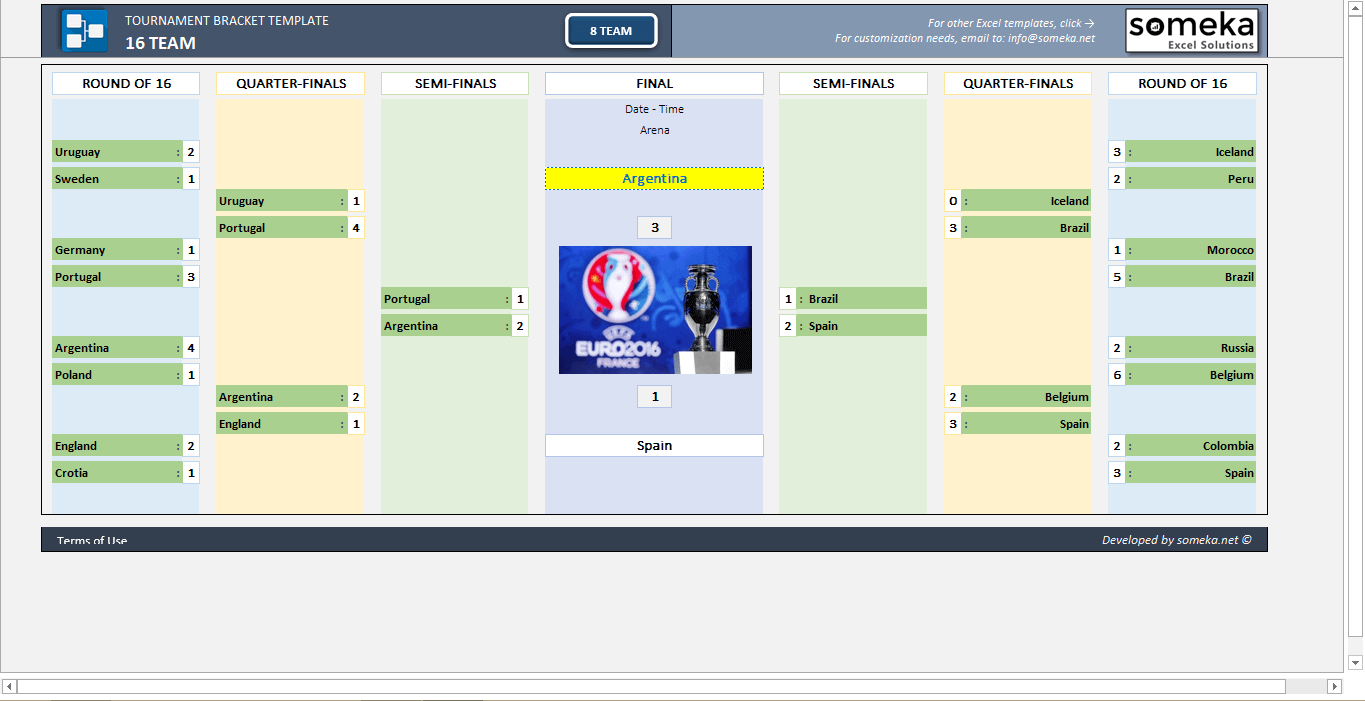 Tournament Bracket Template Someka SS13 