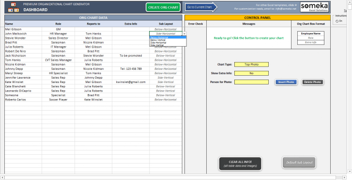 Automatic Org Chart Generator – Premium Version - Someka SS15