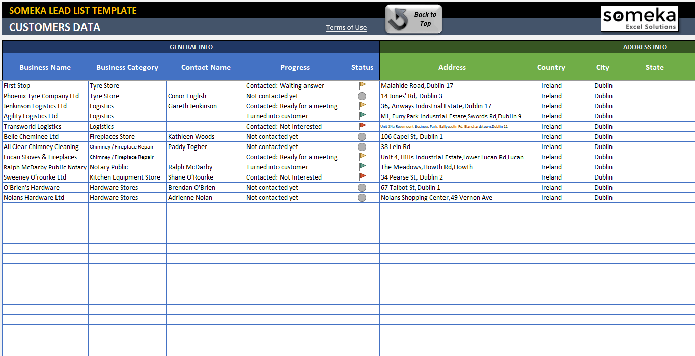 Lead Tracking Excel Template Customer Follow Up Sheet