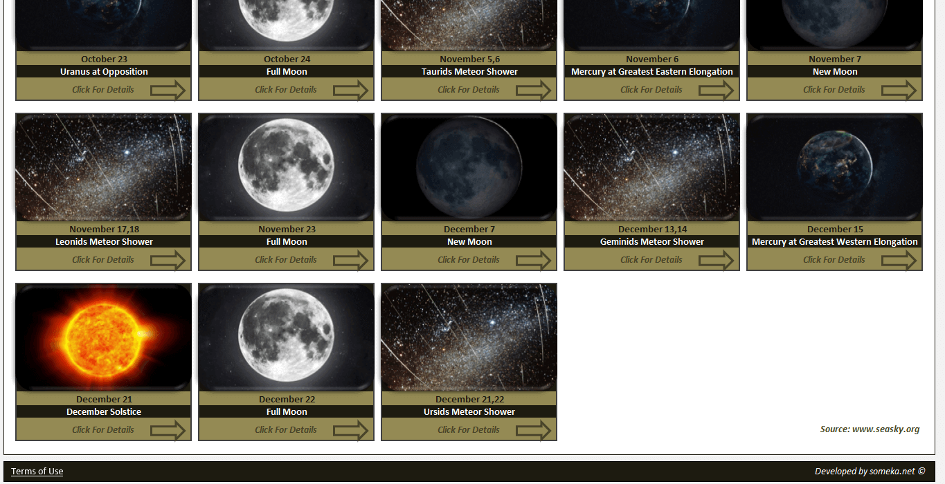 Astronomy Calendar 2018 Free Calendar of Astronomical Events!