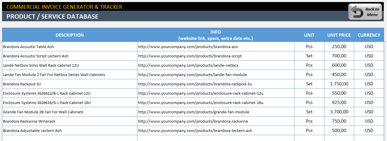 commercial invoice template excel invoice generator tracker tool