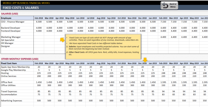 Mobile App Financial Model Excel Template - Someka S08