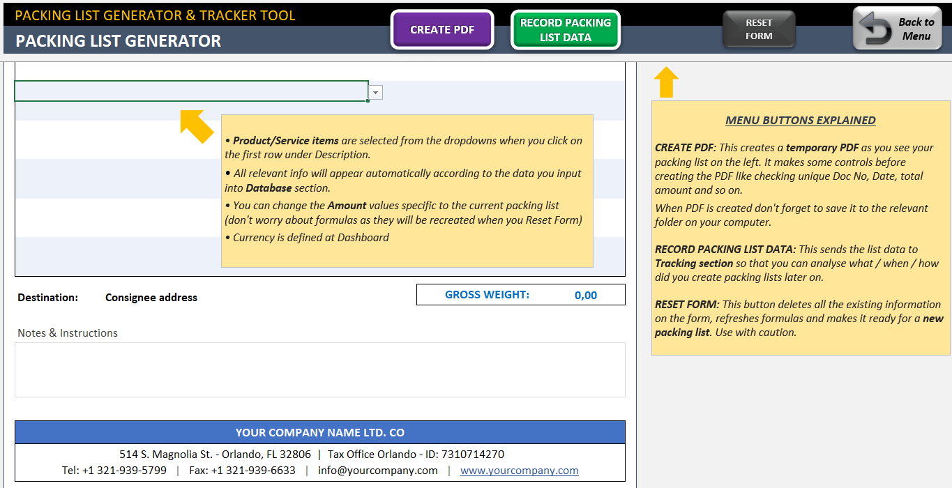 packing list template excel packing slip generator tracker tool
