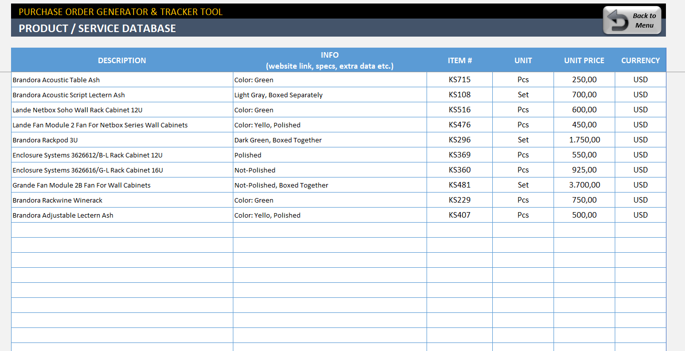 Excel Purchase Order Template Ready to Download