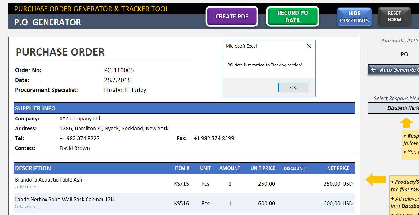Excel Purchase Order Template Ready to Download
