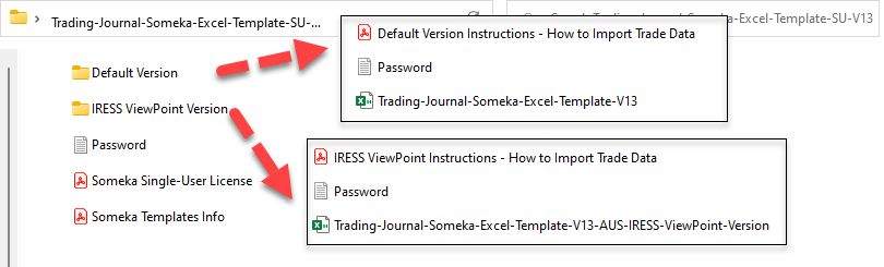 trade journal how to open the folder