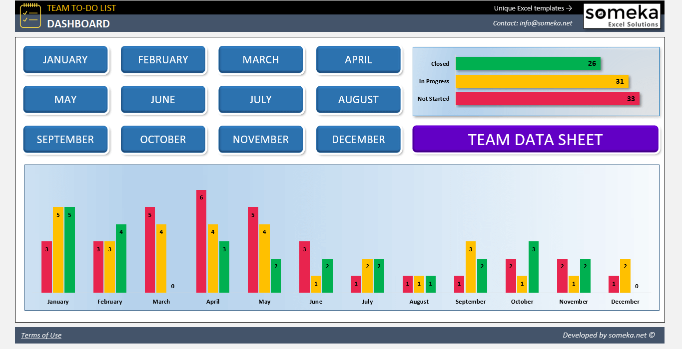 Team To Do List Template Excel To Do List Template Free Download