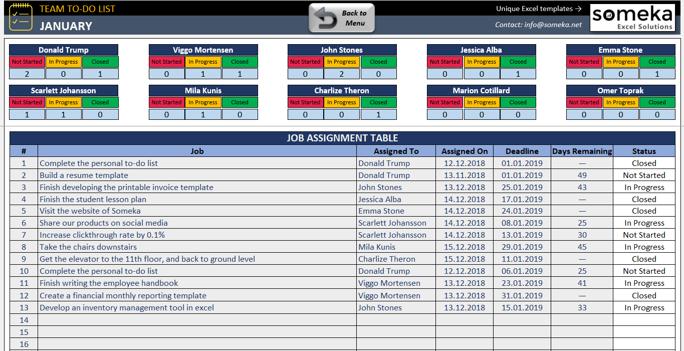 Team To Do List Template Excel To Do List Template Free Download