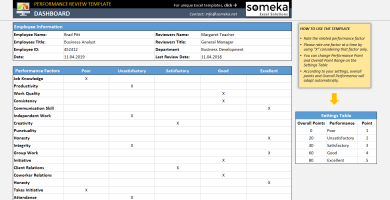 Performance Review Excel Template