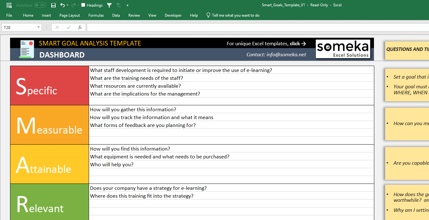 First Class Tips About Smart Goals Template Excel Free Earcold