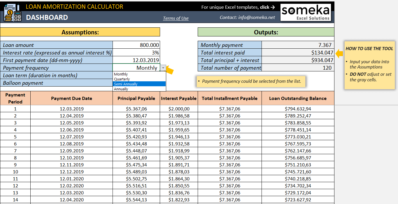 Calculate loan payment student