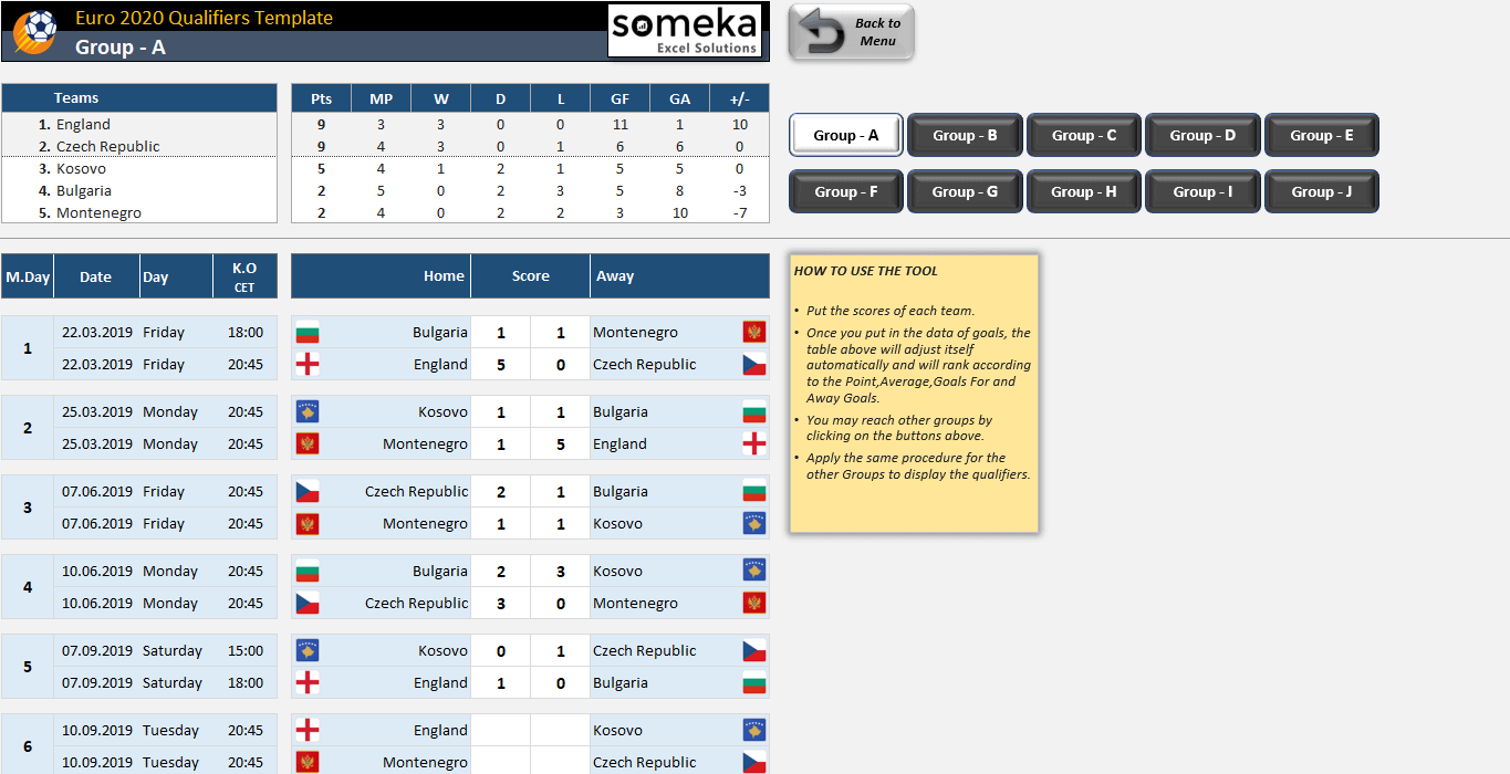 Uefa Euro Schedule And Scoresheet Exceltemplate Net vrogue.co