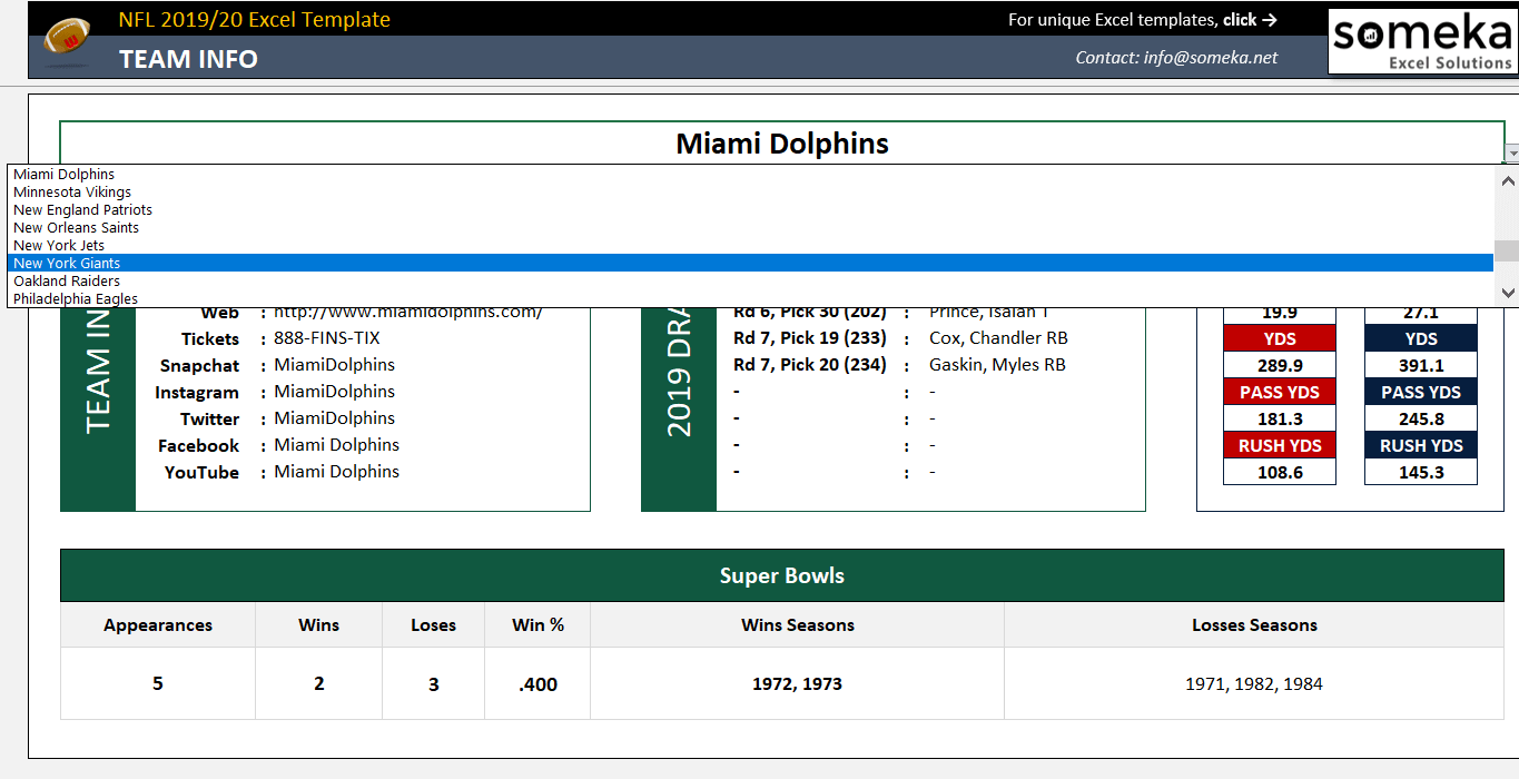Nfl 2019 2020 Excel Template Track Nfl Schedule Standings In Excel Nfl 2019 2020 Excel Template Track Nfl Schedule Standings In Excel