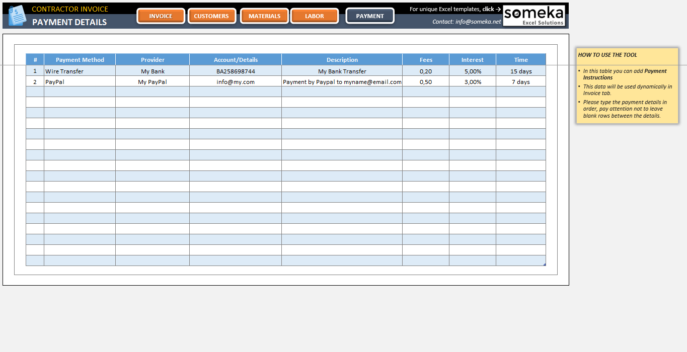 contractor invoice template database in excel template consulting services invoice template excel