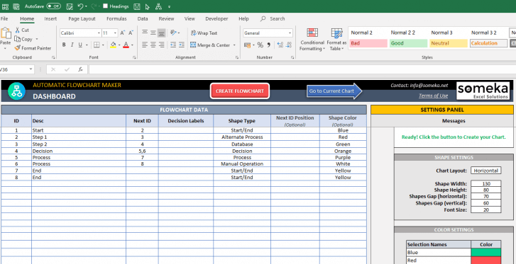 Automatic-Flowchart-Maker-Excel-Template-SS11