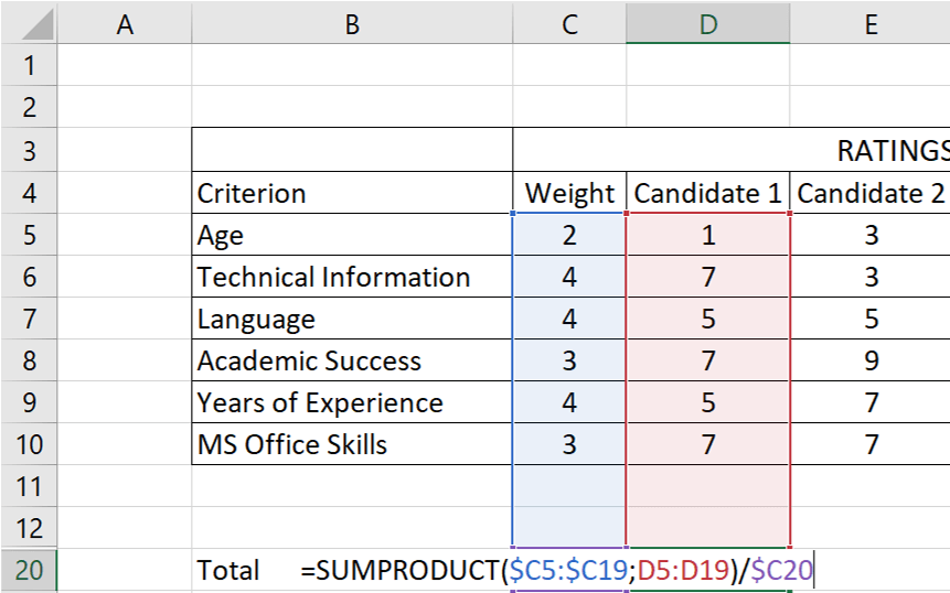 how-to-make-decision-matrix-in-excel-S11