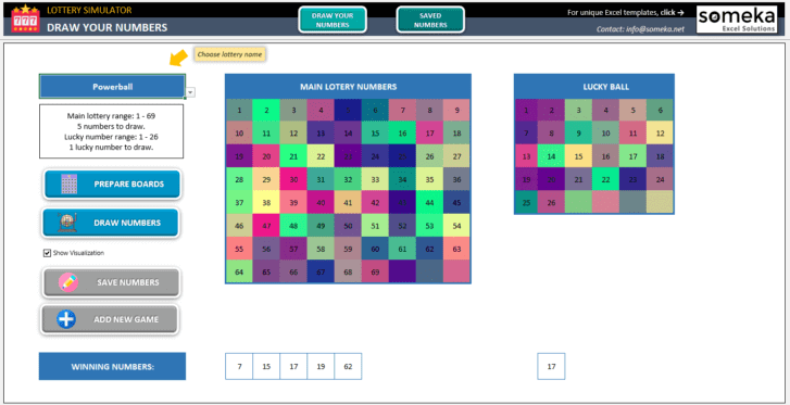 Excel Lottery Simulator | Lottery Simulator Spreadsheet