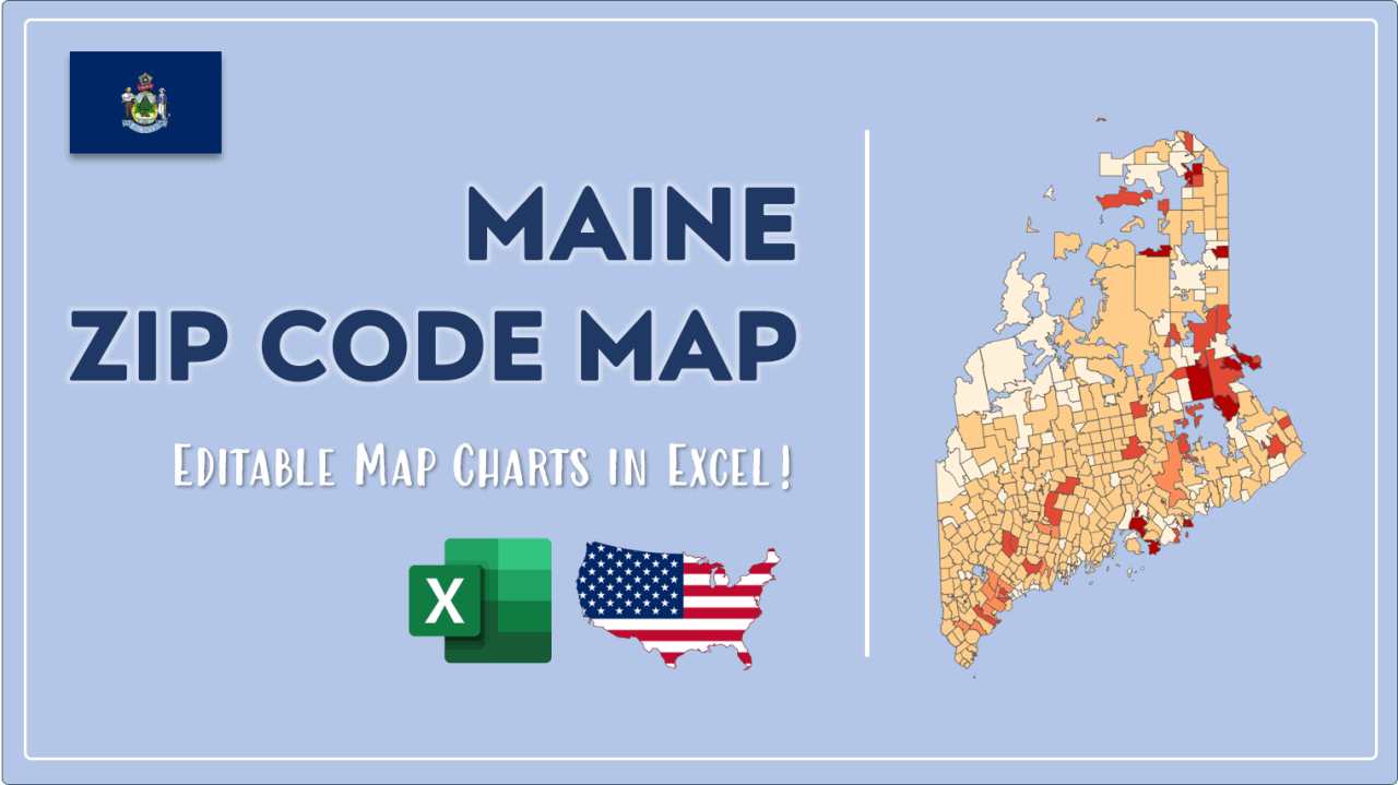 Maine 5 Digit Zip Code Map