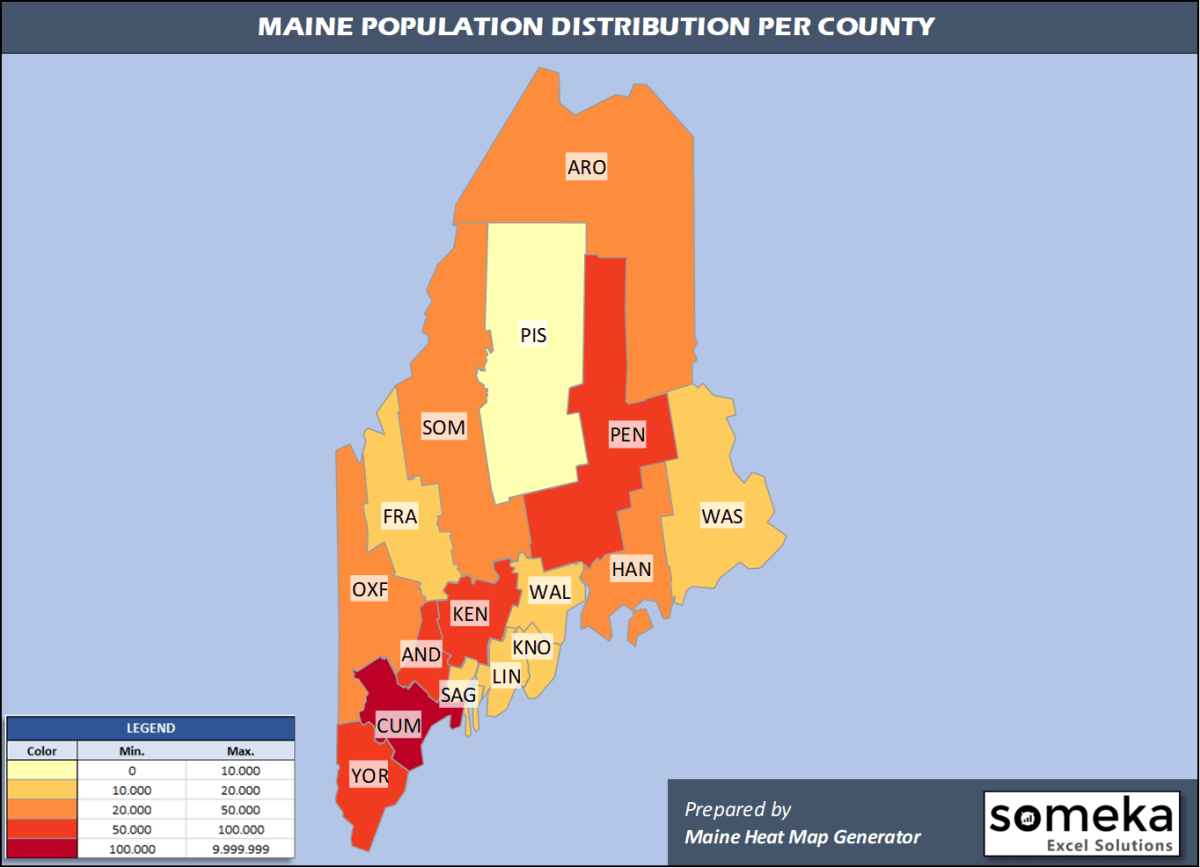 Maine Population Density Map