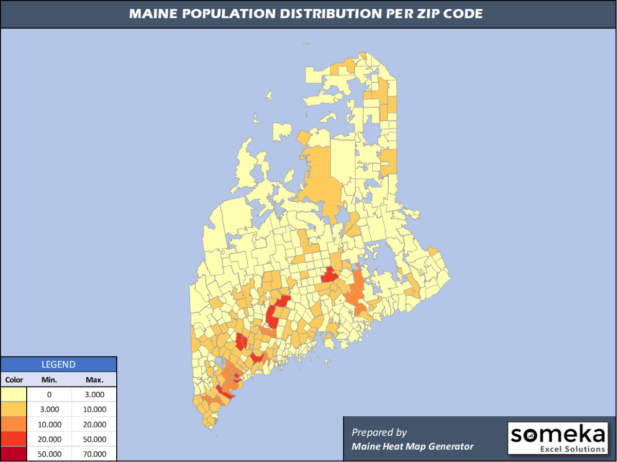 Maine Population Density Map